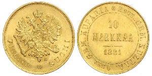 10 Mark Finland (1917 - ) / Russian Empire (1720-1917) Gold Alexander III (1845 -1894)