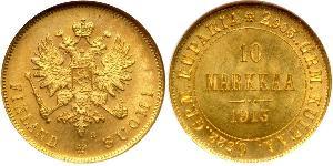 10 Mark Finland (1917 - ) / Russian Empire (1720-1917) Gold Alexander III (1845 -1894)