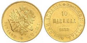 10 Mark Finland (1917 - ) / Russian Empire (1720-1917) Gold Alexander III (1845 -1894)