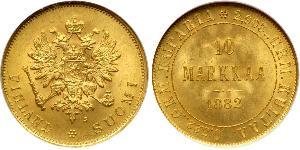 10 Mark Finland (1917 - ) / Russian Empire (1720-1917) Gold Alexander III (1845 -1894)