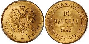 10 Mark Finland (1917 - ) / Russian Empire (1720-1917) Gold Alexander III (1845 -1894)