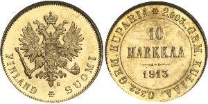 10 Mark Finland (1917 - ) / Russian Empire (1720-1917) Gold Alexander III (1845 -1894)