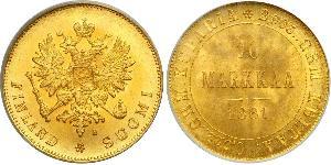 10 Mark Finland (1917 - ) / Russian Empire (1720-1917) Gold Alexander III (1845 -1894)