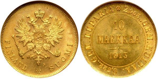 10 Mark Finland (1917 - ) / Russian Empire (1720-1917) Gold Alexander III (1845 -1894)