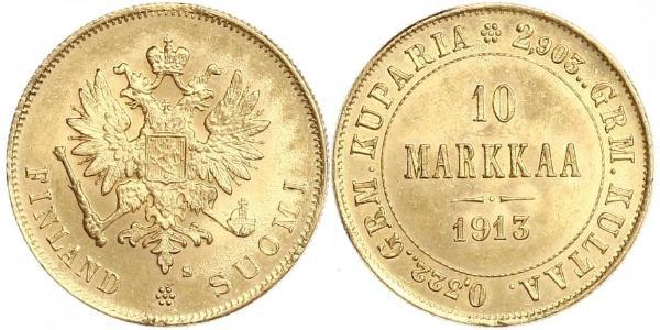 10 Mark Finland (1917 - ) / Russian Empire (1720-1917) Gold Alexander III (1845 -1894)