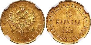 10 Mark Finnland (1917 - ) / Russisches Reich (1720-1917) Gold Alejandro III (1845 -1894)