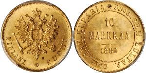 10 Mark Finnland (1917 - ) / Russisches Reich (1720-1917) Gold Alejandro III (1845 -1894)