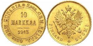 10 Mark Finnland (1917 - ) / Russisches Reich (1720-1917) Gold Alejandro III (1845 -1894)