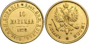 10 Mark Finnland (1917 - ) / Russisches Reich (1720-1917) Gold Alejandro III (1845 -1894)