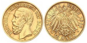 10 Mark Grand Duchy of Baden (1806-1918) Gold Friedrich I. (Baden, Großherzog) (1826 - 1907)