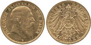 10 Mark Grand Duchy of Baden (1806-1918) Gold Friedrich I. (Baden, Großherzog) (1826 - 1907)