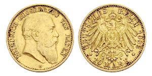 10 Mark Grand Duchy of Baden (1806-1918) Gold Friedrich I. (Baden, Großherzog) (1826 - 1907)