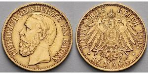 10 Mark Grand Duchy of Baden (1806-1918) Gold Friedrich I. (Baden, Großherzog) (1826 - 1907)