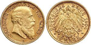 10 Mark Grand Duchy of Baden (1806-1918) Gold Friedrich I. (Baden, Großherzog) (1826 - 1907)