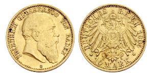 10 Mark Grand Duchy of Baden (1806-1918) Gold Frederick I, Grand Duke of Baden (1826 - 1907)