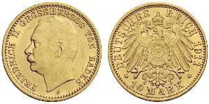 10 Mark Grand Duchy of Baden (1806-1918) Gold Friedrich II. (Baden, Großherzog) (1857 - 1928)