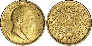 10 Mark Grand Duchy of Baden (1806-1918) Gold Friedrich I. (Baden, Großherzog) (1826 - 1907)