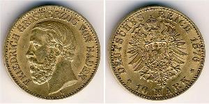 10 Mark Grand Duchy of Baden (1806-1918) Gold Friedrich I. (Baden, Großherzog) (1826 - 1907)