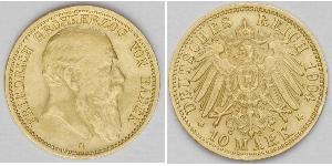 10 Mark Grand Duchy of Baden (1806-1918) Gold Friedrich I. (Baden, Großherzog) (1826 - 1907)