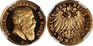 10 Mark Grand Duchy of Baden (1806-1918) Gold Friedrich I. (Baden, Großherzog) (1826 - 1907)
