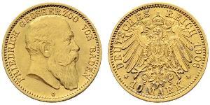 10 Mark Grand Duchy of Baden (1806-1918) Gold Frederick I, Grand Duke of Baden (1826 - 1907)