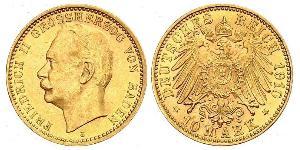 10 Mark Grand Duchy of Baden (1806-1918) Gold Friedrich II. (Baden, Großherzog) (1857 - 1928)