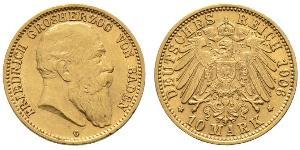 10 Mark Grand Duchy of Baden (1806-1918) Gold Frederick I, Grand Duke of Baden (1826 - 1907)