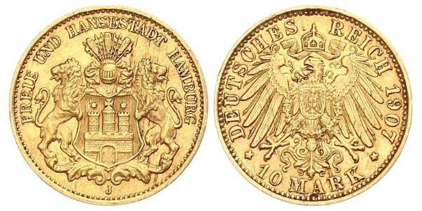 10 Mark Hamburg Gold 