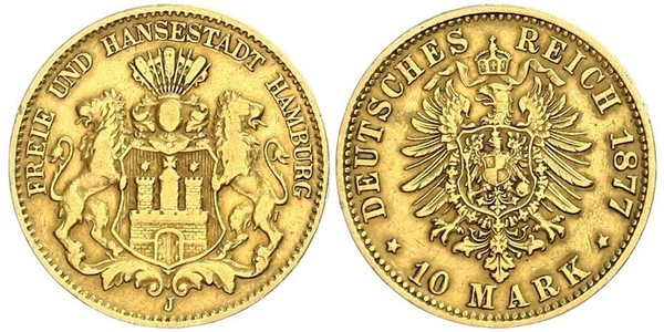 10 Mark Hamburg Gold 