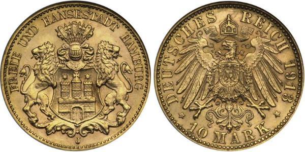 10 Mark Hamburg Gold 