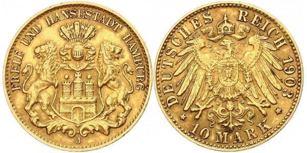 10 Mark Hamburg Gold 