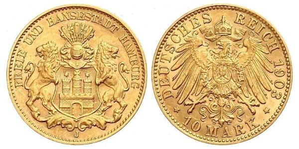 10 Mark Hamburg Gold 