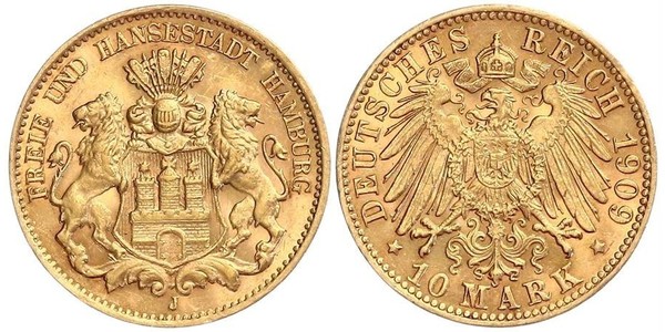 10 Mark Hamburg Gold 