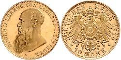 10 Mark Herzogtum Sachsen-Meiningen (1680 - 1918) Gold Georg II. (Sachsen-Meiningen)