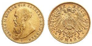 10 Mark Herzogtum Sachsen-Meiningen (1680 - 1918) Gold Georg II. (Sachsen-Meiningen)