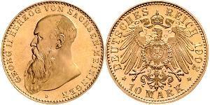 10 Mark Herzogtum Sachsen-Meiningen (1680 - 1918) Gold Georg II. (Sachsen-Meiningen)