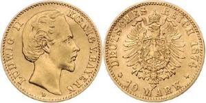 10 Mark Kingdom of Bavaria (1806 - 1918) Gold Ludwig II of Bavaria (1845 – 1886)