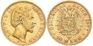 10 Mark Kingdom of Bavaria (1806 - 1918) Gold Ludwig II of Bavaria (1845 – 1886)