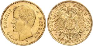 10 Mark Kingdom of Bavaria (1806 - 1918) Gold Otto of Bavaria (1848 – 1916)