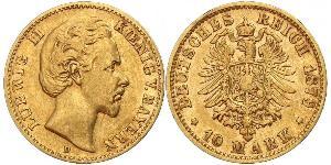 10 Mark Kingdom of Bavaria (1806 - 1918) Gold Ludwig II of Bavaria (1845 – 1886)