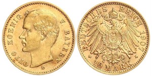 10 Mark Kingdom of Bavaria (1806 - 1918) Gold Otto of Bavaria (1848 – 1916)