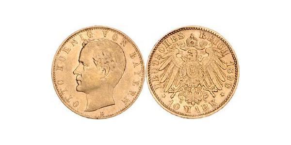 10 Mark Kingdom of Bavaria (1806 - 1918) Gold Otto of Bavaria (1848 – 1916)