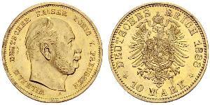 10 Mark Kingdom of Prussia (1701-1918) Gold Wilhelm I, German Emperor (1797-1888)