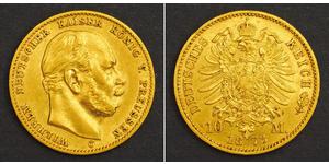 10 Mark Kingdom of Prussia (1701-1918) Gold Wilhelm I, German Emperor (1797-1888)