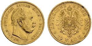 10 Mark Kingdom of Prussia (1701-1918) Gold Wilhelm I, German Emperor (1797-1888)