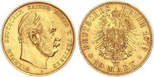 10 Mark Kingdom of Prussia (1701-1918) Gold Wilhelm I, German Emperor (1797-1888)