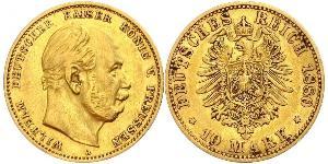 10 Mark Kingdom of Prussia (1701-1918) Gold Wilhelm I, German Emperor (1797-1888)
