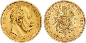 10 Mark Kingdom of Prussia (1701-1918) Gold Wilhelm I, German Emperor (1797-1888)