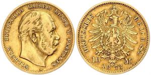 10 Mark Kingdom of Prussia (1701-1918) Gold Wilhelm I, German Emperor (1797-1888)