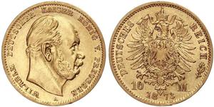 10 Mark Kingdom of Prussia (1701-1918) Gold Wilhelm I, German Emperor (1797-1888)